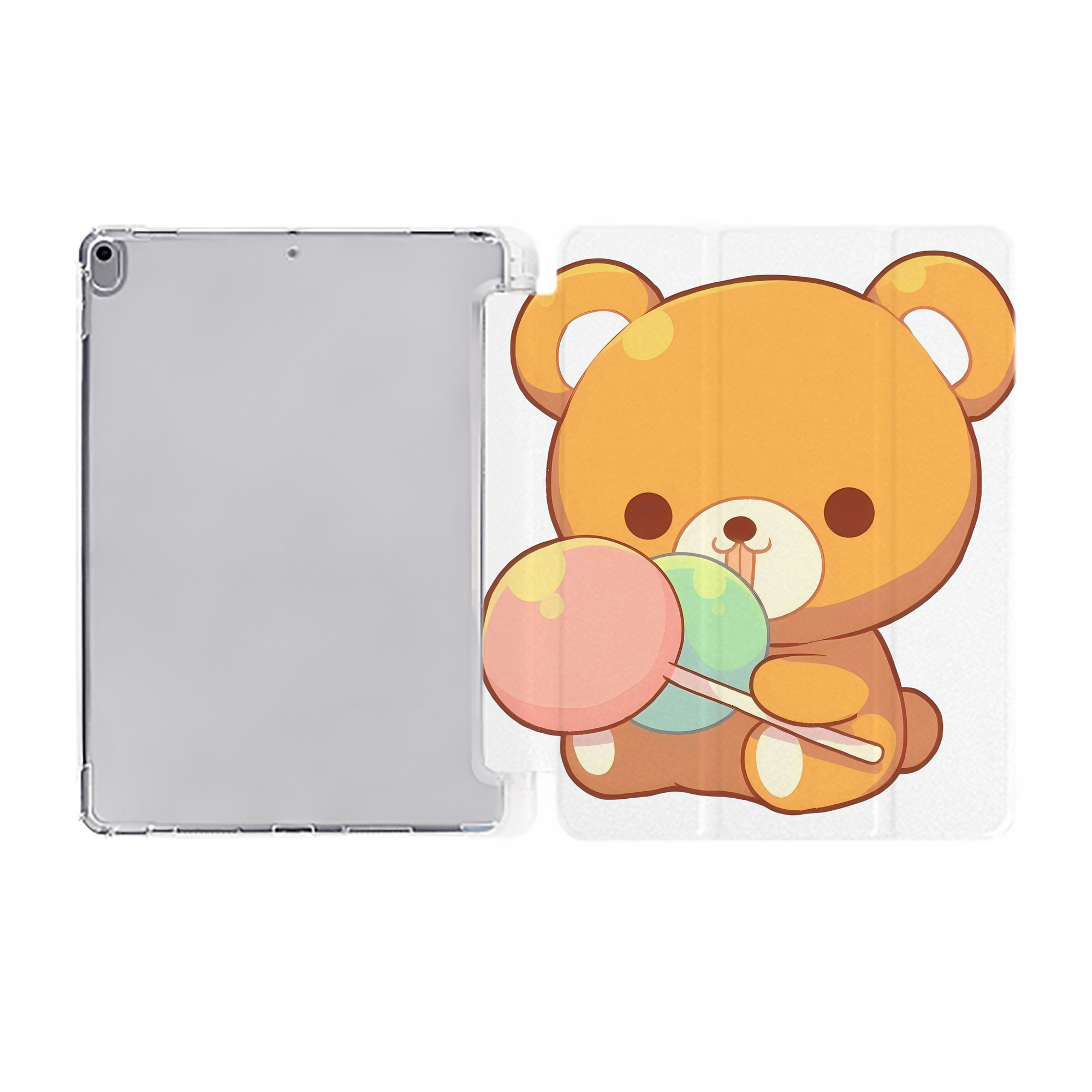 （画像用） リラックマ リラックマ キイロイトリ Rilakkuma Korilakkuma Kiiroitori IPad ケース ペン収納付き 三つ折りスタンド PUレザー×シリコン 対応機種9.5/10.5/10.9インチ